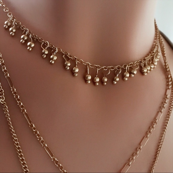 Gold Choker Layer Mandala Filigree Coin Necklace - Picture 2 of 3